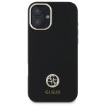 Carcasa Guess Silicone Logo Strass 4G compatibila cu iPhone 16, Negru 2 - lerato.ro