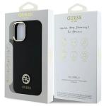 Carcasa Guess Silicone Logo Strass 4G compatibila cu iPhone 16, Negru 9 - lerato.ro