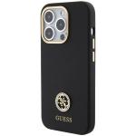 Carcasa Guess Silicone Logo Strass 4G compatibila cu iPhone 15 Pro, Negru 3 - lerato.ro