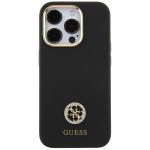Carcasa Guess Silicone Logo Strass 4G compatibila cu iPhone 15 Pro, Negru 2 - lerato.ro
