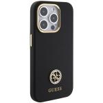 Carcasa Guess Silicone Logo Strass 4G compatibila cu iPhone 15 Pro, Negru 5 - lerato.ro