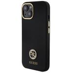 Carcasa Guess Silicone Logo Strass 4G compatibila cu iPhone 15, Negru 3 - lerato.ro