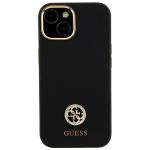 Carcasa Guess Silicone Logo Strass 4G compatibila cu iPhone 15, Negru 2 - lerato.ro
