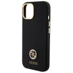 Carcasa Guess Silicone Logo Strass 4G compatibila cu iPhone 15, Negru 7 - lerato.ro