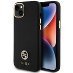Carcasa Guess Silicone Logo Strass 4G compatibila cu iPhone 14 Plus/15 Plus, Negru 4 - lerato.ro