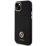 Carcasa Guess Silicone Logo Strass 4G compatibila cu iPhone 14 Plus/15 Plus, Negru 3 - lerato.ro