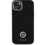 Carcasa Guess Silicone Logo Strass 4G compatibila cu iPhone 14 Plus/15 Plus, Negru 2 - lerato.ro