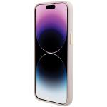 Carcasa Guess Silicone Logo Strass 4G compatibila cu iPhone 15 Pro, Roz 6 - lerato.ro