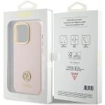 Carcasa Guess Silicone Logo Strass 4G compatibila cu iPhone 15 Pro, Roz 9 - lerato.ro
