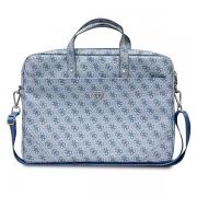 Geanta laptop Guess Saffiano 4G Triangle Logo compatibila cu laptop 16 inch, Albastru