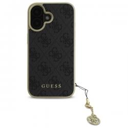 Husa Guess 4G Charms Collection compatibila cu iPhone 16, Negru