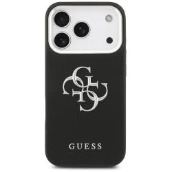 Carcasa din piele Guess Grained Big 4G Classic Logo compatibila cu iPhone 17 Pro, Negru