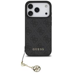 Husa Guess 4G Charms Collection cu MagSafe compatibila cu iPhone 17 Pro, Negru