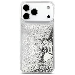 Carcasa Guess Liq. Glitter Charms compatibila cu iPhone 17 Pro Max, Silver