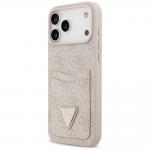 Guess 4G Double Card Triangle Husa pentru iPhone 17 Pro Max - Roz 3 - lerato.ro