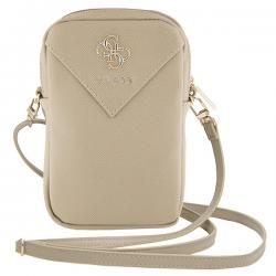 Geanta universala Guess Zip Triangle 4G compatibila cu dispozitive de pana la 8.9 inch, Gold