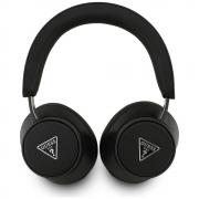 Casti wireless Guess Saffiano Triangle Logo, over the ear, Bluetooth 5.4, timp incarcare 2.5h, autonomie totala 45h, 400mAh, Negru