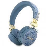 Casti audio bluetooth Guess GUBH704GEMB, 4G Metal Logo, Bluetooth 5.3, 300 mAh, Driver 40mm, IPX4, Albastru