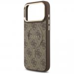 Carcasa Guess 4G PU Classic Logo cu MagSafe compatibila cu iPhone 17 Pro Max, Maro 7 - lerato.ro