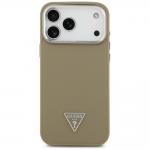 Carcasa Guess Grained Triangle Logo cu MagSafe compatibila cu iPhone 17 Pro, Maro 2 - lerato.ro