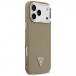 Carcasa Guess Grained Triangle Logo cu MagSafe compatibila cu iPhone 17 Pro, Maro 5 - lerato.ro
