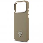 Carcasa Guess Grained Triangle Logo cu MagSafe compatibila cu iPhone 17 Pro, Maro 7 - lerato.ro