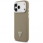 Carcasa Guess Grained Triangle Logo cu MagSafe compatibila cu iPhone 17 Pro Max, Maro 3 - lerato.ro