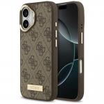 Carcasa Guess 4G Logo Plate cu MagSafe compatibila cu iPhone 17, Maro 4 - lerato.ro