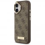 Carcasa Guess 4G Logo Plate cu MagSafe compatibila cu iPhone 17, Maro 3 - lerato.ro