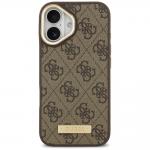 Carcasa Guess 4G Logo Plate cu MagSafe compatibila cu iPhone 17, Maro 2 - lerato.ro