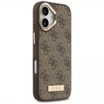 Carcasa Guess 4G Logo Plate cu MagSafe compatibila cu iPhone 17, Maro 5 - lerato.ro