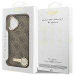 Carcasa Guess 4G Logo Plate cu MagSafe compatibila cu iPhone 17, Maro 9 - lerato.ro
