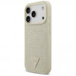 Carcasa Guess Croco Triangle Logo cu MagSafe compatibila cu iPhone 17 Pro, Gold 3 - lerato.ro