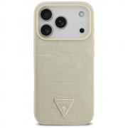 Carcasa Guess Croco Triangle Logo cu MagSafe compatibila cu iPhone 17 Pro, Gold