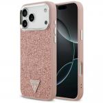 Carcasa Guess Glitter Triangle Logo cu MagSafe compatibila cu iPhone 17 Pro Max, Roz 4 - lerato.ro