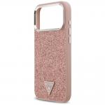 Carcasa Guess Glitter Triangle Logo cu MagSafe compatibila cu iPhone 17 Pro Max, Roz 7 - lerato.ro