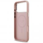 Carcasa Guess Glitter Triangle Logo cu MagSafe compatibila cu iPhone 17 Pro Max, Roz 8 - lerato.ro