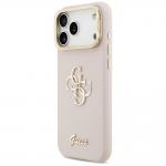 Carcasa Guess Grained Big 4G cu Stand compatibila cu iPhone 17 Pro Max, Roz 3 - lerato.ro