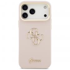 Carcasa Guess Grained Big 4G cu Stand compatibila cu iPhone 17 Pro Max, Roz