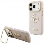 Carcasa Guess Grained Big 4G cu Stand compatibila cu iPhone 17 Pro, Roz 4 - lerato.ro