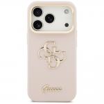 Carcasa Guess Grained Big 4G cu Stand compatibila cu iPhone 17 Pro, Roz 2 - lerato.ro