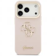 Carcasa Guess Grained Big 4G cu Stand compatibila cu iPhone 17 Pro, Roz