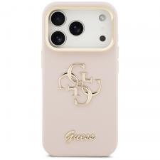Carcasa Guess Grained Big 4G cu Stand compatibila cu iPhone 17 Pro, Roz