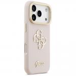 Carcasa Guess Grained Big 4G cu Stand compatibila cu iPhone 17 Pro, Roz 5 - lerato.ro