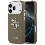 Carcasa Guess Grained Big 4G Classic Logo compatibila cu iPhone 17 Pro, Maro 4 - lerato.ro