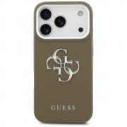 Carcasa Guess Grained Big 4G Classic Logo compatibila cu iPhone 17 Pro, Maro