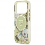 Carcasa Guess IML Glitter Flowers Triangle cu MagSafe compatibila cu iPhone 17 Pro Max, Verde 7 - lerato.ro