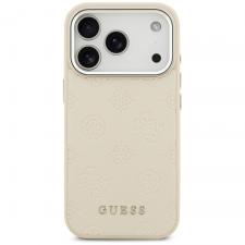 Carcasa Guess Peony Hot Stamp Script cu MagSafe compatibila cu iPhone 17 Pro, Bej