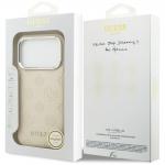 Carcasa Guess Peony Hot Stamp Script cu MagSafe compatibila cu iPhone 17 Pro, Bej 9 - lerato.ro