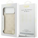 Carcasa Guess Peony Hot Stamp Script cu MagSafe compatibila cu iPhone 17 Pro Max, Bej 9 - lerato.ro